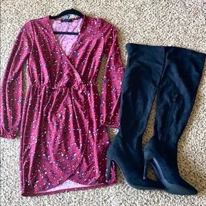 Knee high boots & dress